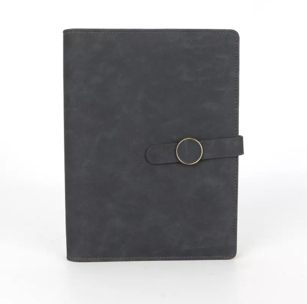 Black Lined Leather Journal Notebook